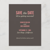 ユモアあふれる漫画の猫たち - 結婚式のご案内 セーブザデート (裏面)