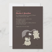 ユモアあふれる漫画の猫の結婚式リハーサル招待状 招待状 (裏面)