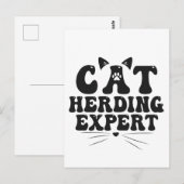 ユモアあふれる猫の群れを動かす専門家 面白い 動物 猫好き ポストカード (正面/裏面)