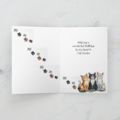 ユモアあふれる猫飼い名言 猫好き誕生日 サンキューカード (内部)