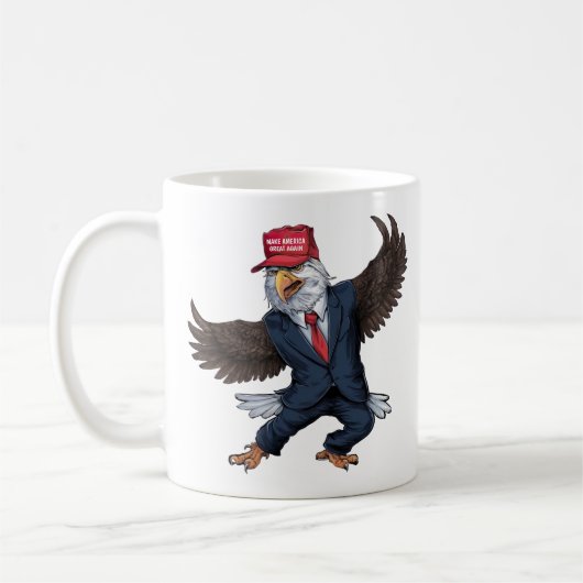 ユモアたっぷりのアメリカンイーグル コーヒーマグカップ (左)
