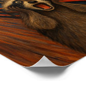 ユモアたっぷりのアライグマの叫びポスター ポスター (角)