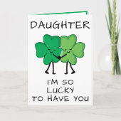 ユモアたっぷりのクローバー セントパトリックデー娘の誕生日 サンキューカード (正面)