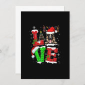 ユモアたっぷりのドイツ牧羊犬の木のクリスマスイルミネーション Xm 招待状 (正面/裏面)