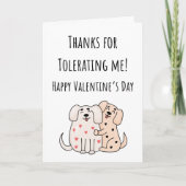 ユモアたっぷりのバレンタインカード あなたの寛大さに感謝 フォールド カード (正面)