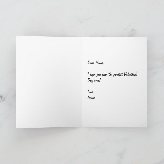 ユモアたっぷりのバレンタインデーの折りたたみ式グリーティングカード サンキューカード (内部)