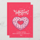 ユモアたっぷりのバレンタインデーカード ドーナツ アニバーサリーカード シーズンカード (正面/裏面)