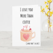 ユモアたっぷりのバレンタインデーカード 愛はコーヒー以上 私の気持ちを伝えよう カード (黄色い花)