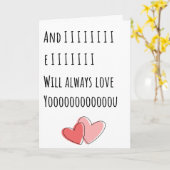 ユモアたっぷりのバレンタインデーカード 愛は永遠に フォールド カード (黄色い花)