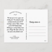 ユモアたっぷりのピックルボール スノーマン メリークリスマス ポストカード (裏面)