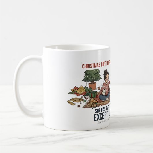 ユモアたっぷりのフレンチブルドッグママ クリスマスギフト 寝不足 ドッグラ コーヒーマグカップ (左)
