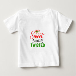 ユモアたっぷりのホリデーシーズンTシャツ お菓子好きのためのツイストギフト ベビーTシャツ