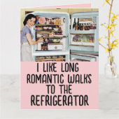 ユモアたっぷりのレトロな女性向けバレンタインデーカード カード (黄色い花)