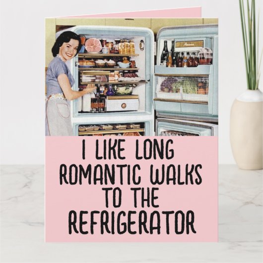 ユモアたっぷりのレトロな女性向けバレンタインデーカード カード (正面)