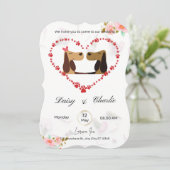 ユモアたっぷりの犬の結婚式招待状 (スタンド正面)