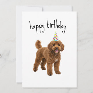 ユモアたっぷりの犬の誕生日カード - プードルのママまたはパパへのギフト 招待状