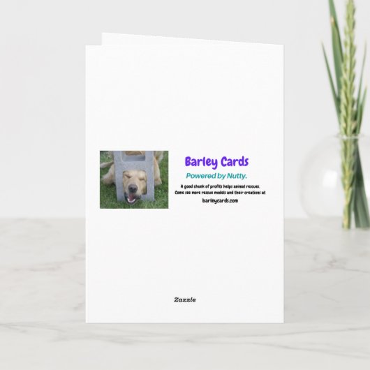 ユモアたっぷりの猫のクリスマスツリー飾りへのまなざし カード (裏面)