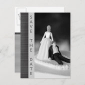 ユモアたっぷりの結婚式招待状お知らせ 案内ポストカード (正面/裏面)