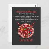 ユモアたっぷりの編み物妻 Let's Knit クラフター ポストカード (正面/裏面)