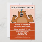 ユモアなクマのケーキ誕生日パーティー 招待状 (正面)