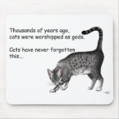 ユモアなグレーの遊び心あるエジプトン・マウ マウスパッド (正面)