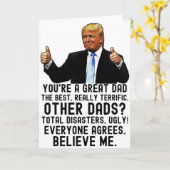 ユモアなトランプ父の日カード カード (黄色い花)