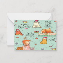 ユモアなネコのクリスマスカード ノートカード