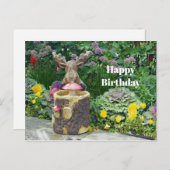 ユモアなムースの花園写真誕生日 ポストカード (正面/裏面)