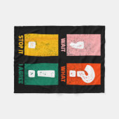 ユモアな文法教師、ちょっと待って 何 止めてよ 賛成だわ フリースブランケット (正面(横))