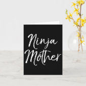 ユモアな母の日ギフト ママへの空手ギフト忍者 カード (黄色い花)
