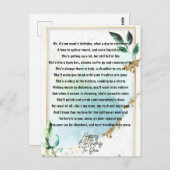 ユモアな母の誕生日詩 ポストカード (正面/裏面)