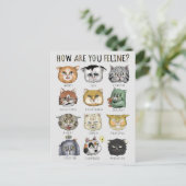 ユモアな猫の気分チャート あなたの気分は？ ポストカード (スタンド正面)