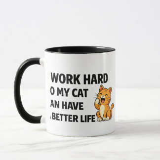 ユモアな猫好きコーヒーマグ - 私は猫のために頑張っている マグカップ