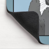 ユモアな猫 父の日のグレー猫 ブルー マウスパッド (コーナー)