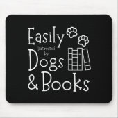 ユモアのあるブラック＆ホワイトの本好きな人の名言 マウスパッド (正面)