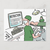 ユモアの医療カード - 外科医が指示を確認 ポストカード (正面)