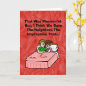 ユモアカップル ベッド ロマンチック カード (黄色い花)