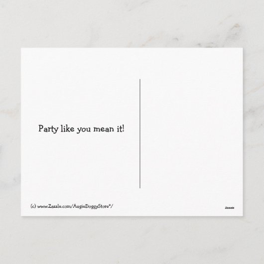 ユモア満点のゴールデンレトリバー新年会 シーズンポストカード (裏面)