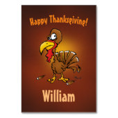 ユモア満点のトルコ感謝祭の名札 テーブルナンバー (正面)