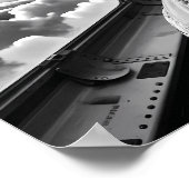 ユモア満点の七面鳥のセルフィー モノクロ ポスター (角)