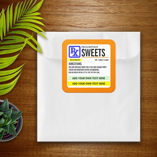 ユモア満点の処方箋ラベル スクエアシール