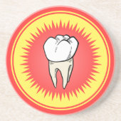 ユモア満点の赤い星の背景の抜歯された歯のコースター コースター (正面)