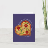 ユモア満点!ピザと同じくらい美味しいバレンタインデー シーズンカード (正面)