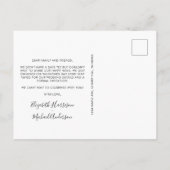 ユモア満載のエンゲージメント写真 案内ポストカード (裏面)