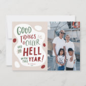 ユモア満載のクリスマスカード、この一年は地獄に落ちろという写真 シーズンカード (正面)