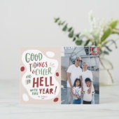 ユモア満載のクリスマスカード、この1年は地獄に落ちろという写真 シーズンカード (スタンド正面)