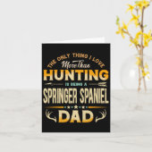 ユモア満載のハンターの父の日 - スプリンガー・スパニエルパパ カード (黄色い花)