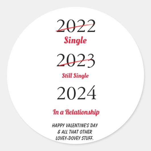 ユモア満載のバレンタインデーのホリデーカード ラウンドシール (正面)