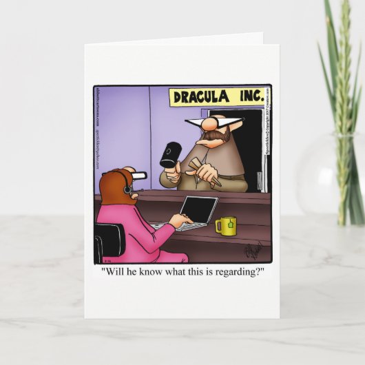 ユモア満載の秘書ユーモアグリーティングカード スペクティクル サンキューカード (正面)