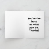 ユモア満載の秘書ユーモアグリーティングカード スペクティクル サンキューカード (内部)